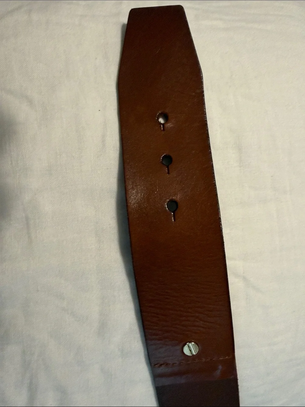 Michael Kors Brown Leather Belt with Gold and Tortoise Ring Buckle